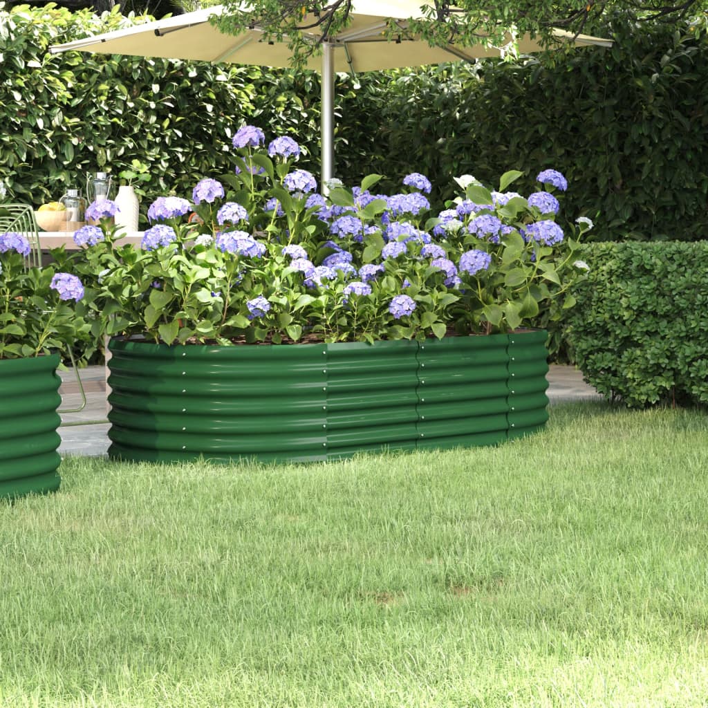 Garden Raised Bed Galvanised Steel 152x80x36 cm Green