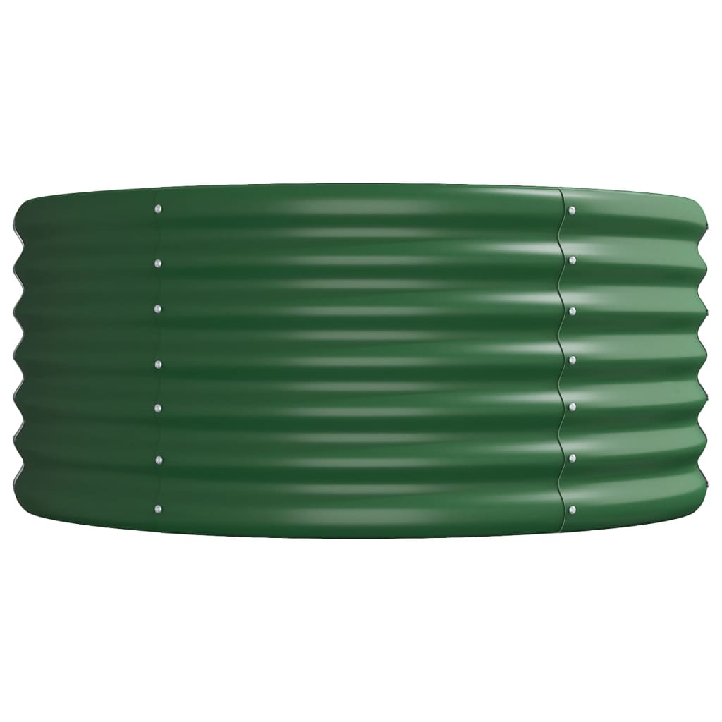 Garden Raised Bed Galvanised Steel 224x80x36 cm Green