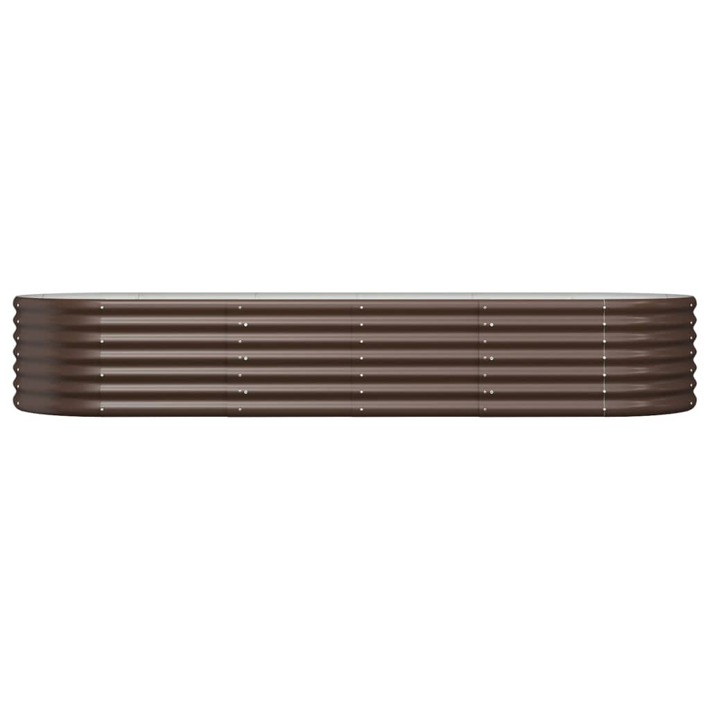 Garden Raised Bed Galvanised Steel 224x80x36 cm Brown