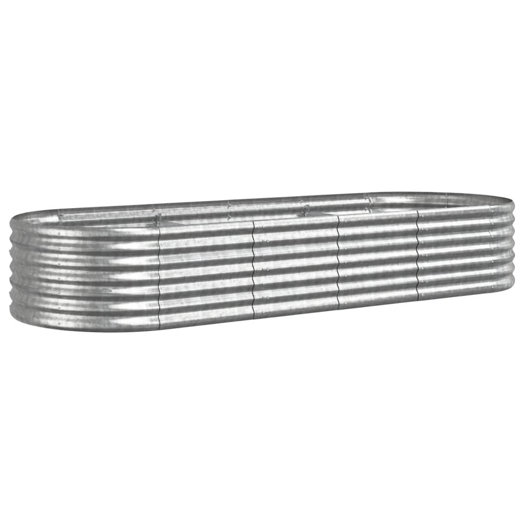 Garden Raised Bed Galvanised Steel 224x80x36 cm Silver