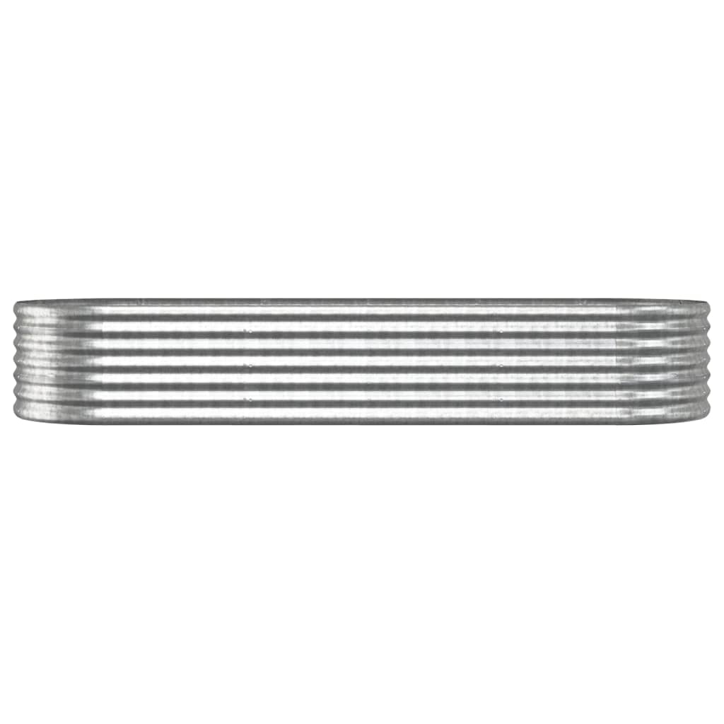 Garden Raised Bed Galvanised Steel 224x80x36 cm Silver