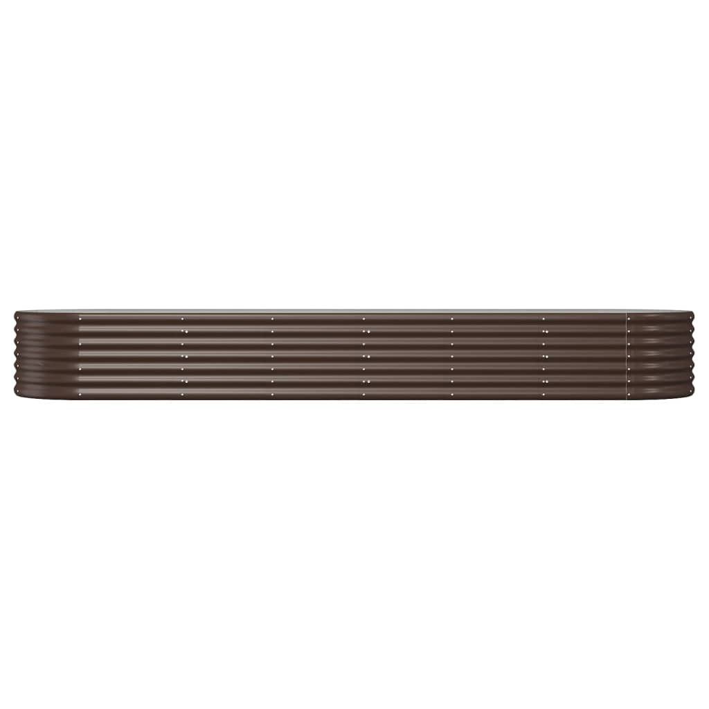 Garden Raised Bed Galvanised Steel 296x80x36 cm Brown