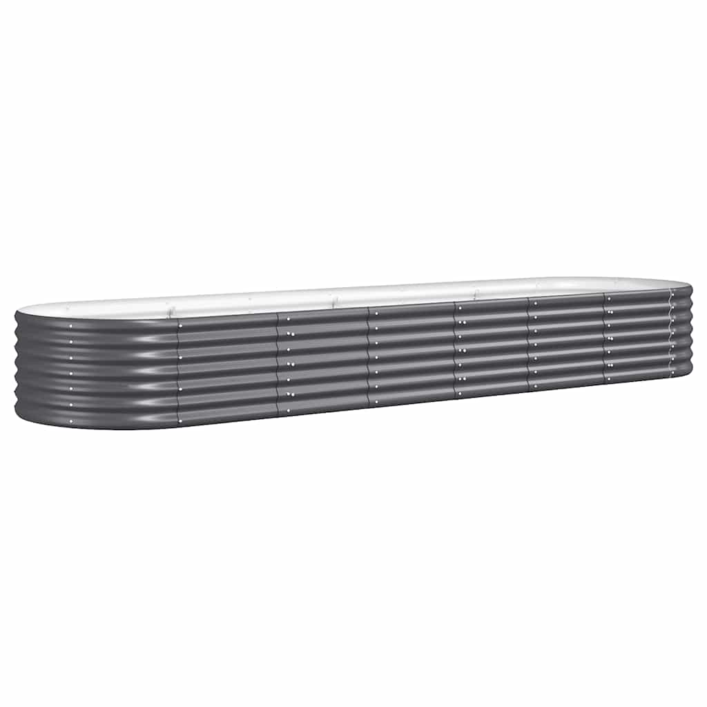 Garden Raised Bed Galvanised Steel 296x80x36 cm Anthracite