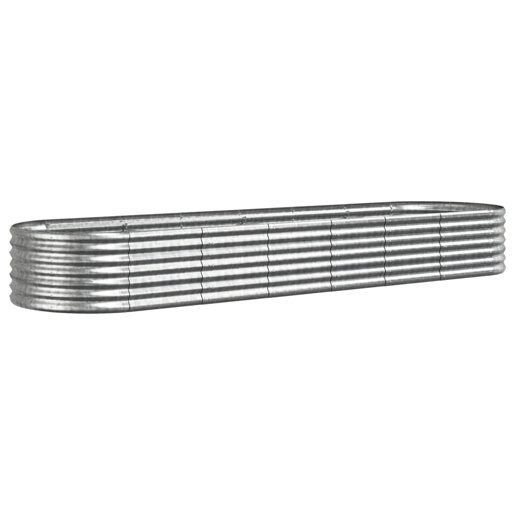 Garden Raised Bed Galvanised Steel 296x80x36 cm Silver