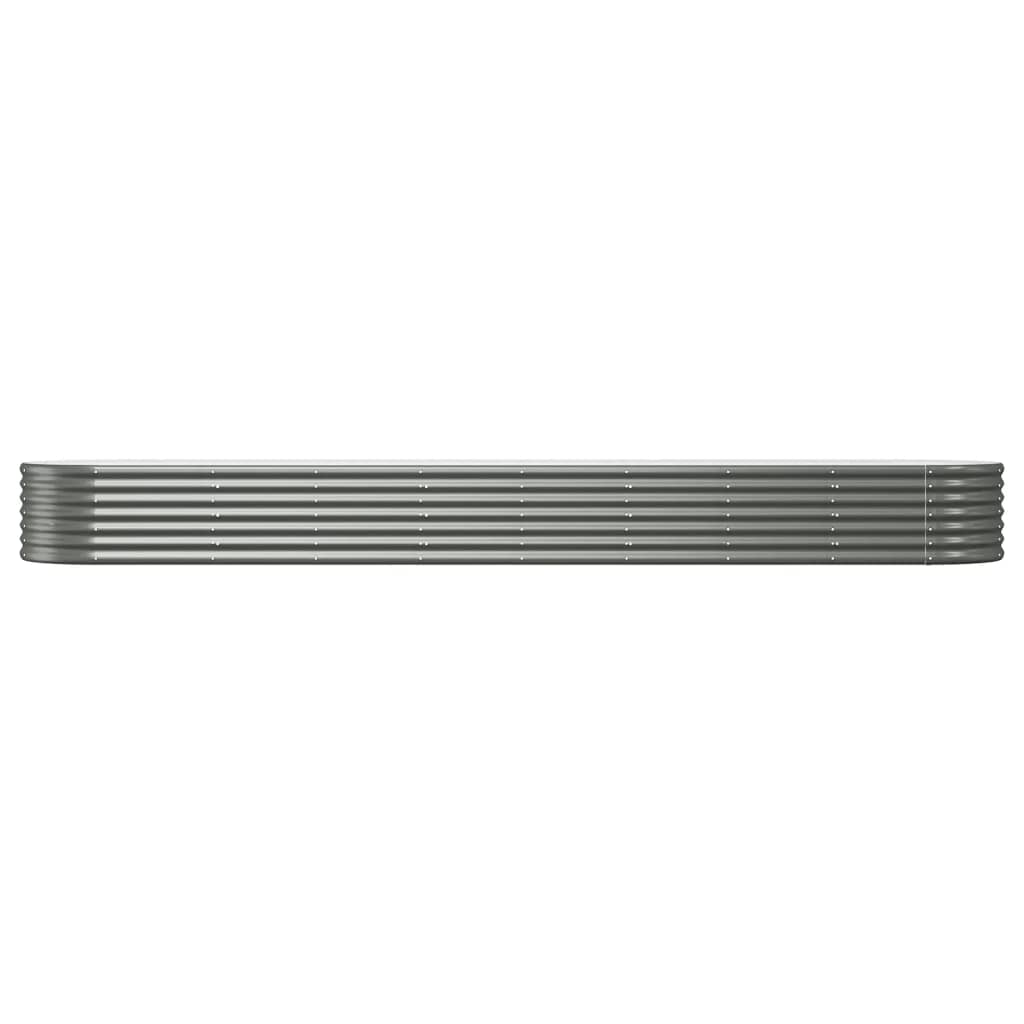 Garden Raised Bed Galvanised Steel 368x80x36 cm Grey
