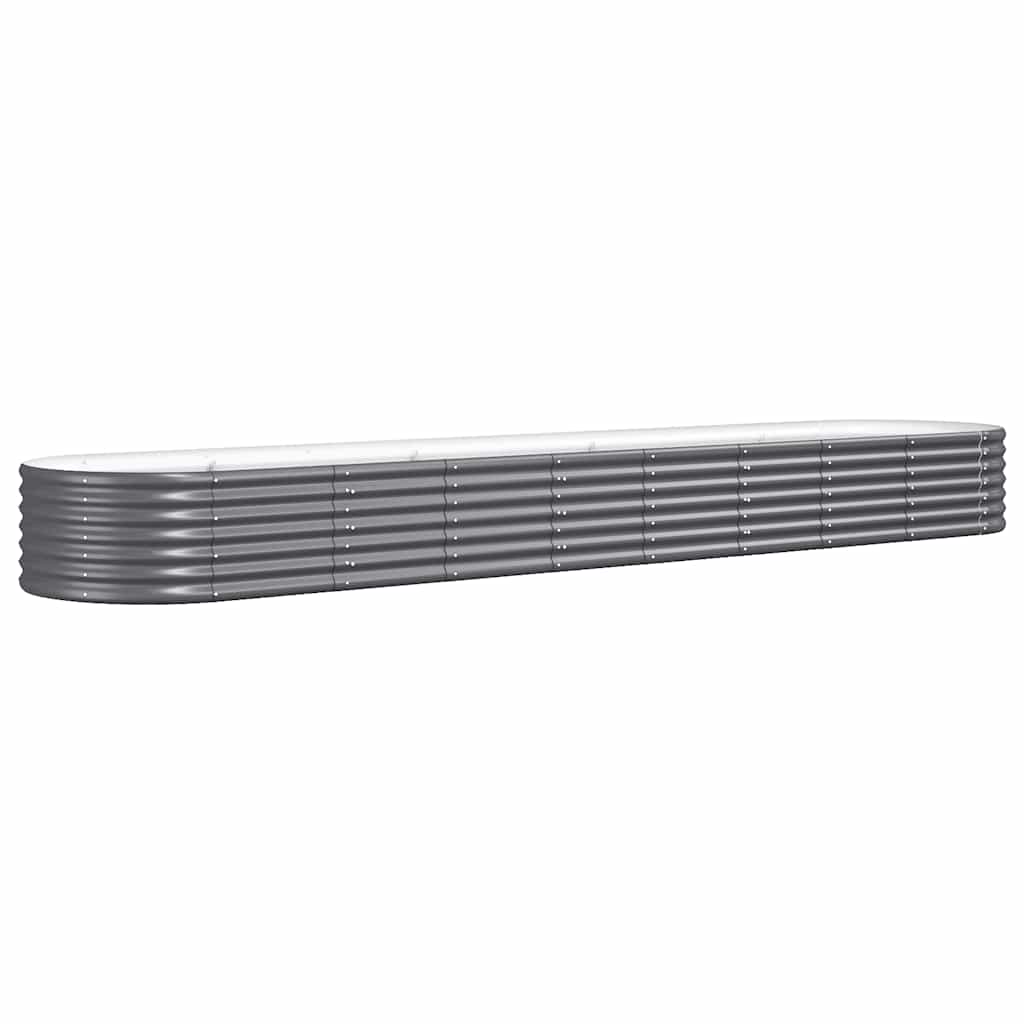 Garden Raised Bed Galvanised Steel 368x80x36 cm Anthracite