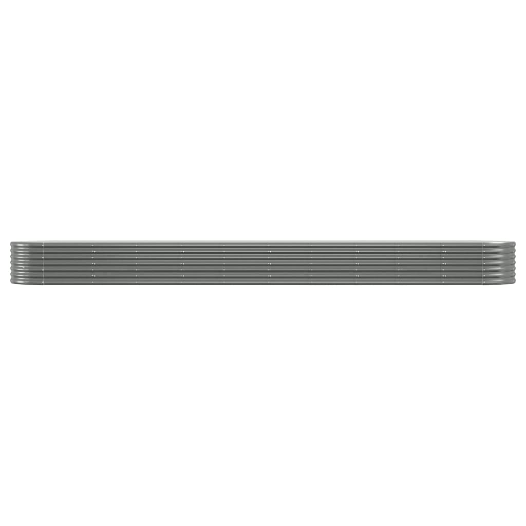 Garden Raised Bed Galvanised Steel 440x80x36 cm Grey