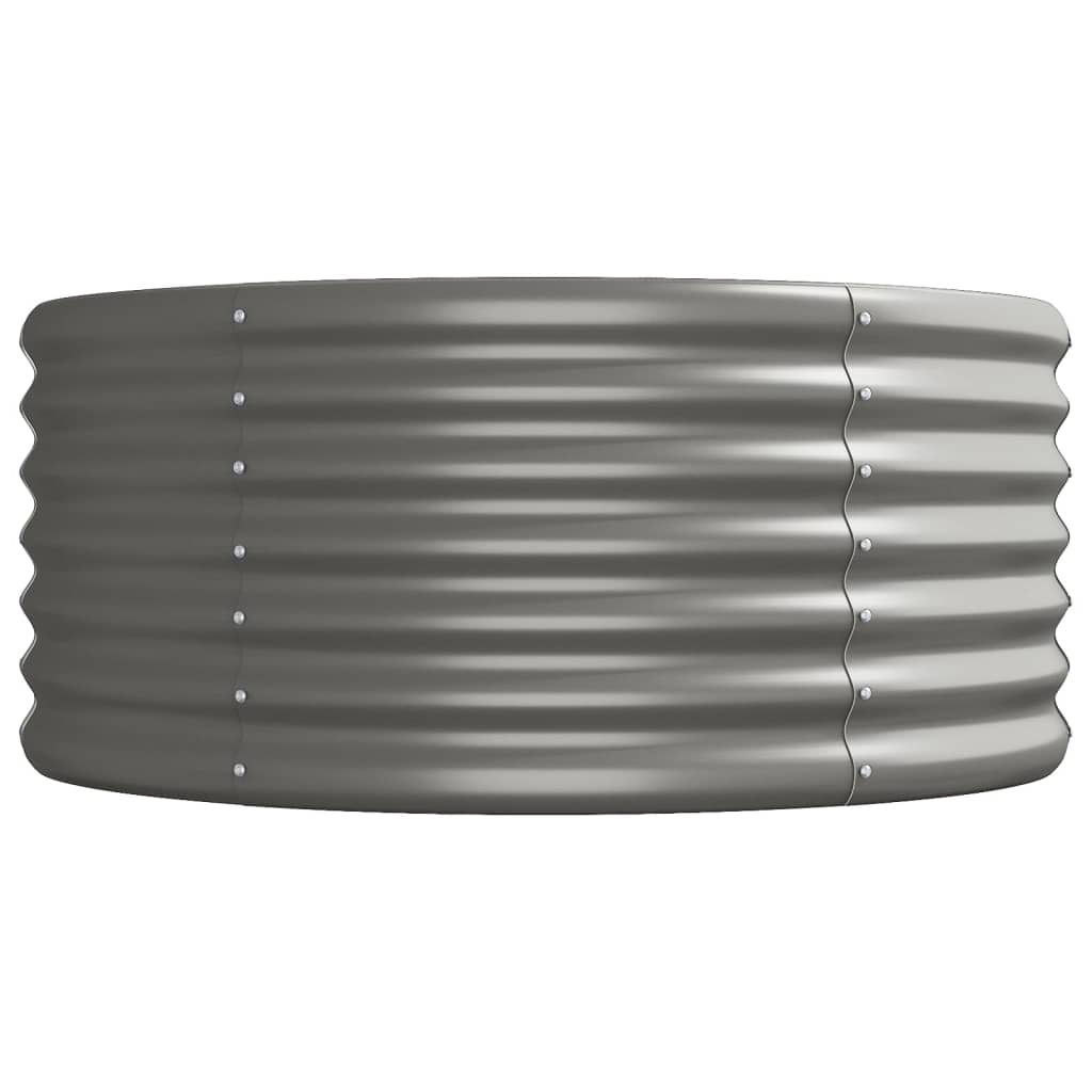 Garden Raised Bed Galvanised Steel 440x80x36 cm Grey