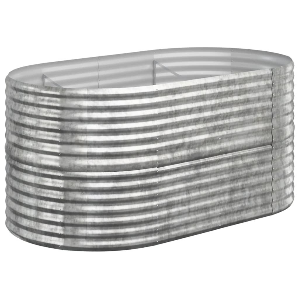 Garden Raised Bed Galvanised Steel 152x80x68 cm Silver