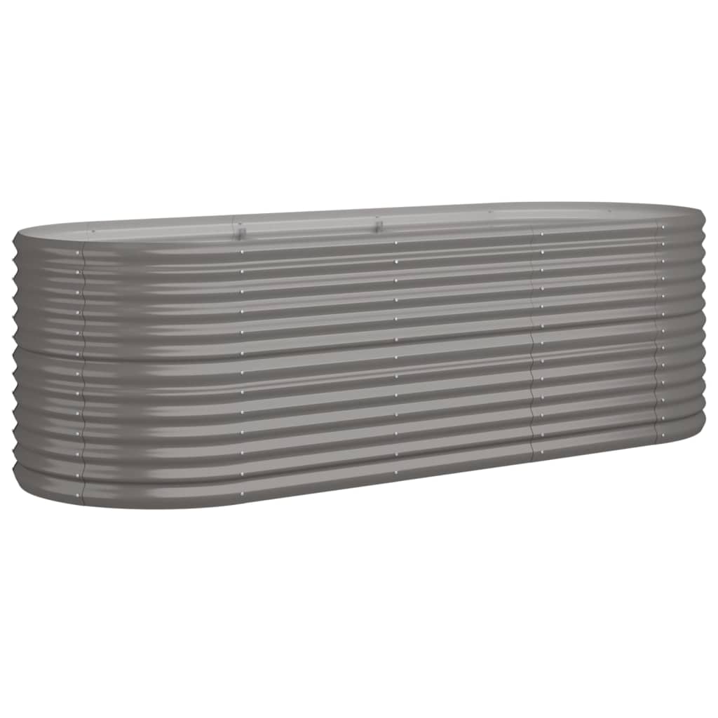 Garden Raised Bed Galvanised Steel 224x80x68 cm Grey