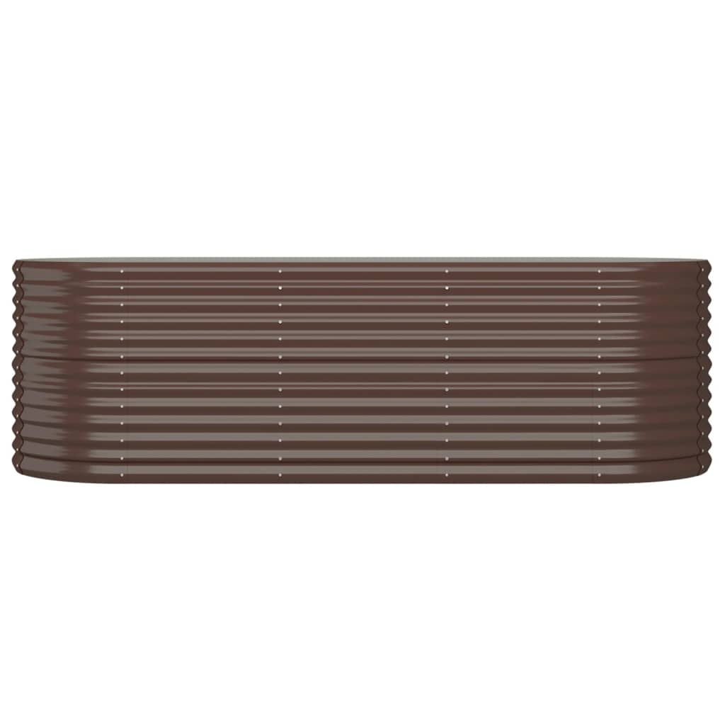 Garden Raised Bed Galvanised Steel 224x80x68 cm Brown