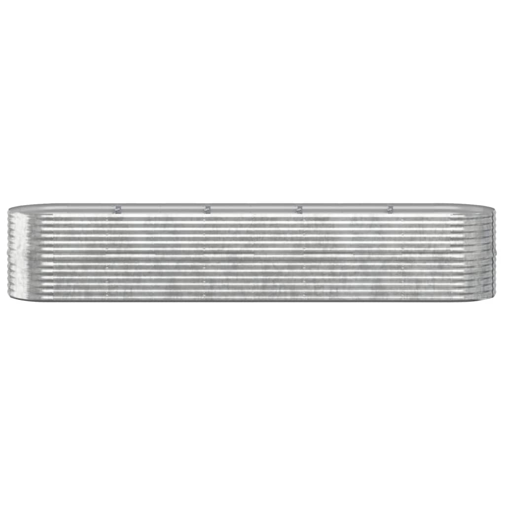 Garden Raised Bed Galvanised Steel 368x80x68 cm Silver