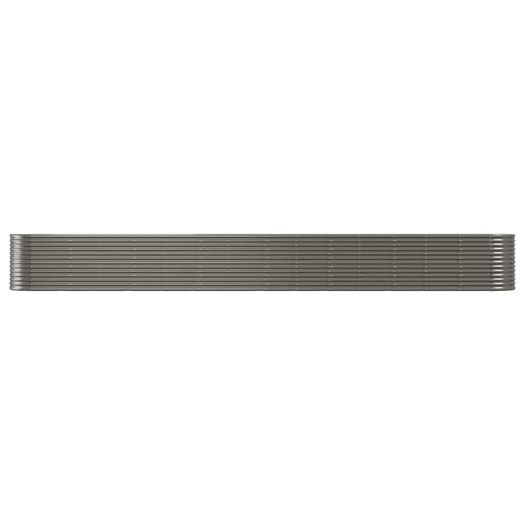 Garden Raised Bed Powder-Coated Steel 620x80x68 cm Grey