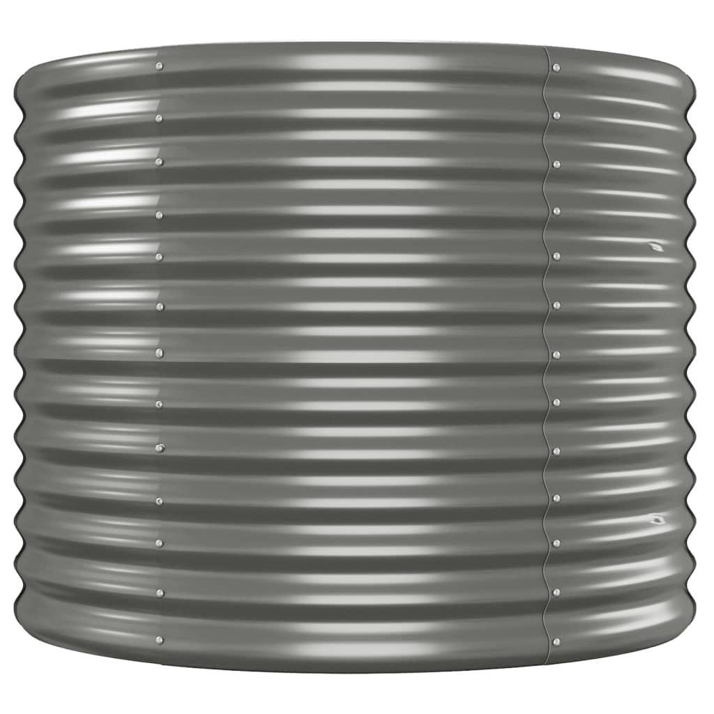 Garden Raised Bed Powder-Coated Steel 620x80x68 cm Grey