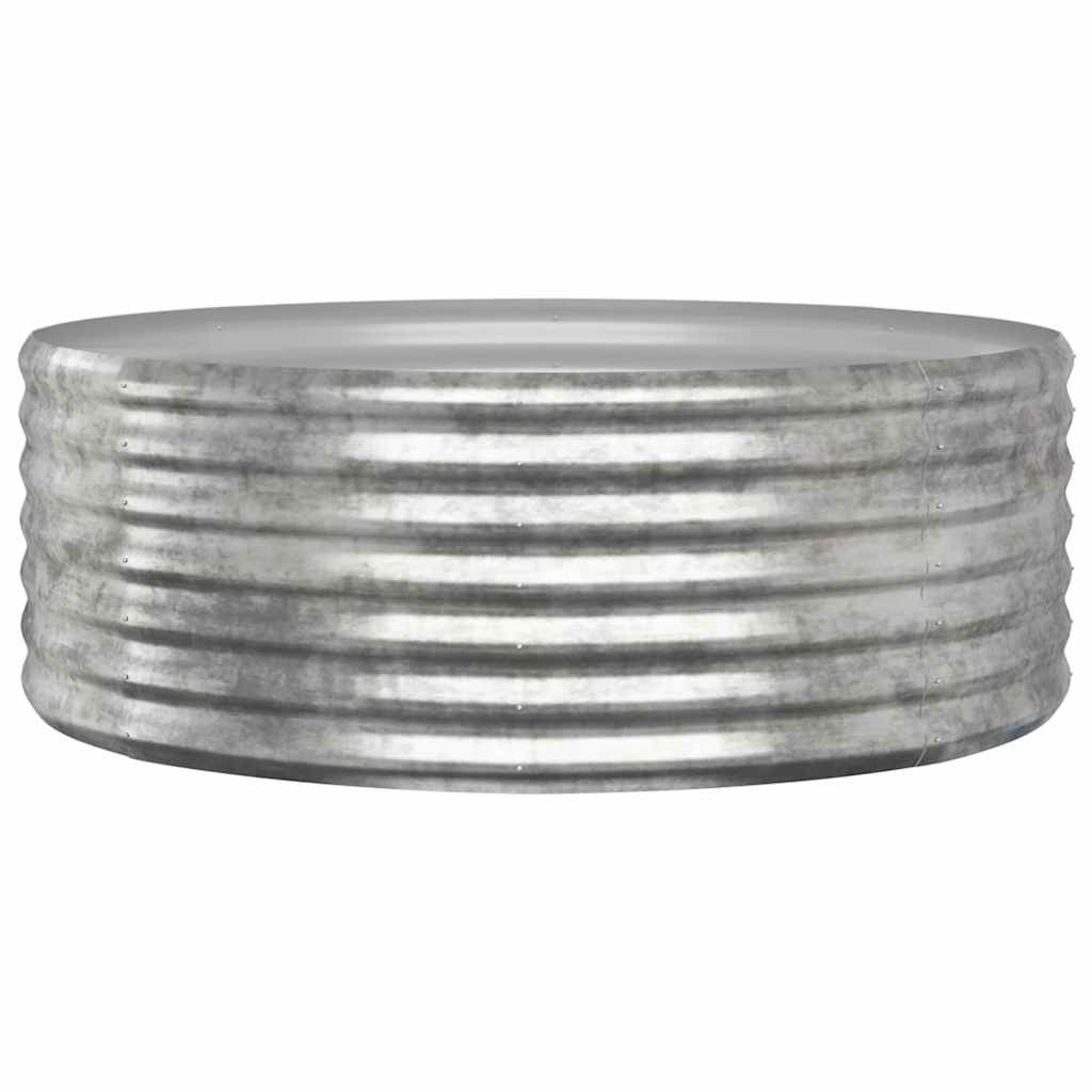 Garden Raised Bed Galvanised Steel 100x100x36 cm Silver