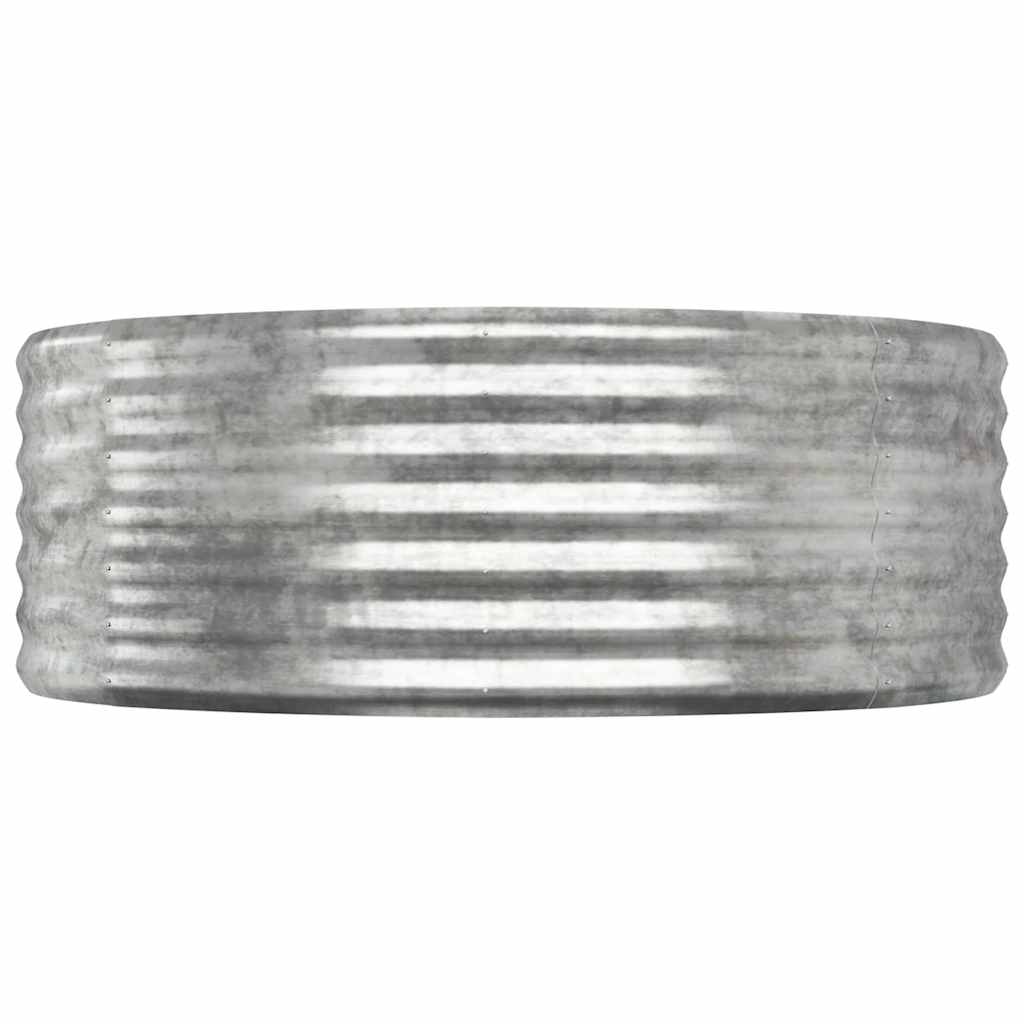 Garden Raised Bed Galvanised Steel 100x100x36 cm Silver