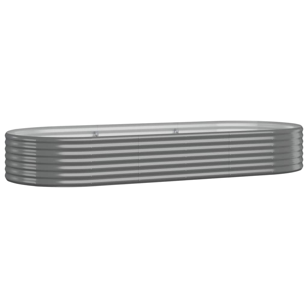 Garden Raised Bed Galvanised Steel 249x100x36 cm Grey