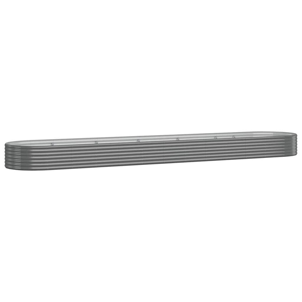 Garden Raised Bed Galvanised Steel 507x100x36 cm Grey