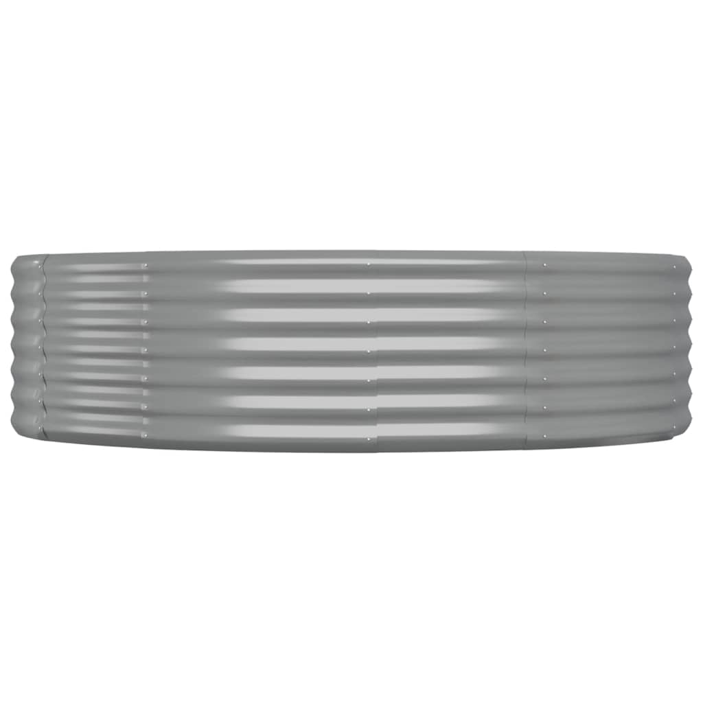 Garden Raised Bed Galvanised Steel 140x140x36 cm Grey
