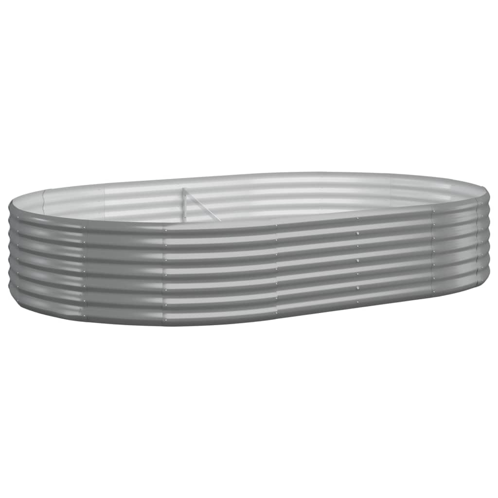 Garden Raised Bed Galvanised Steel 214x140x36 cm Grey