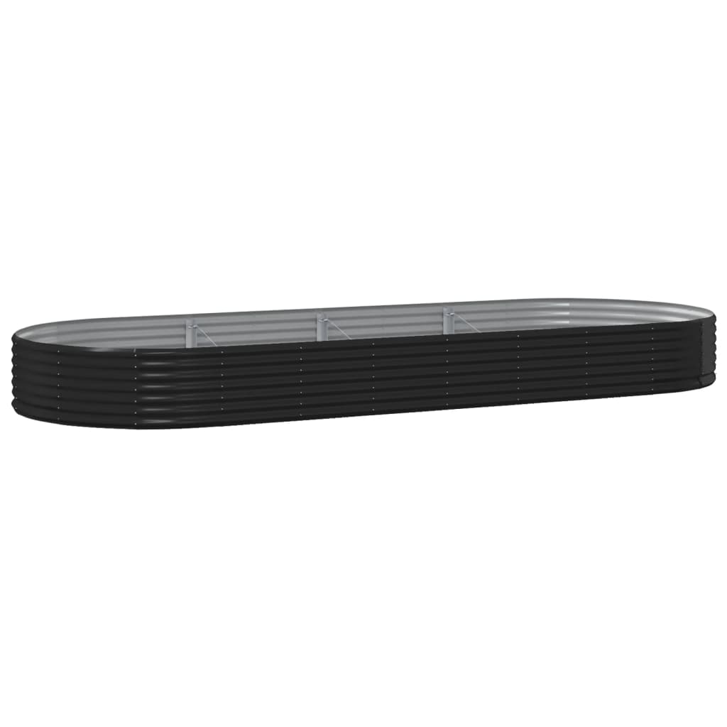 Garden Raised Bed Galvanised Steel 373x140x36 cm Anthracite