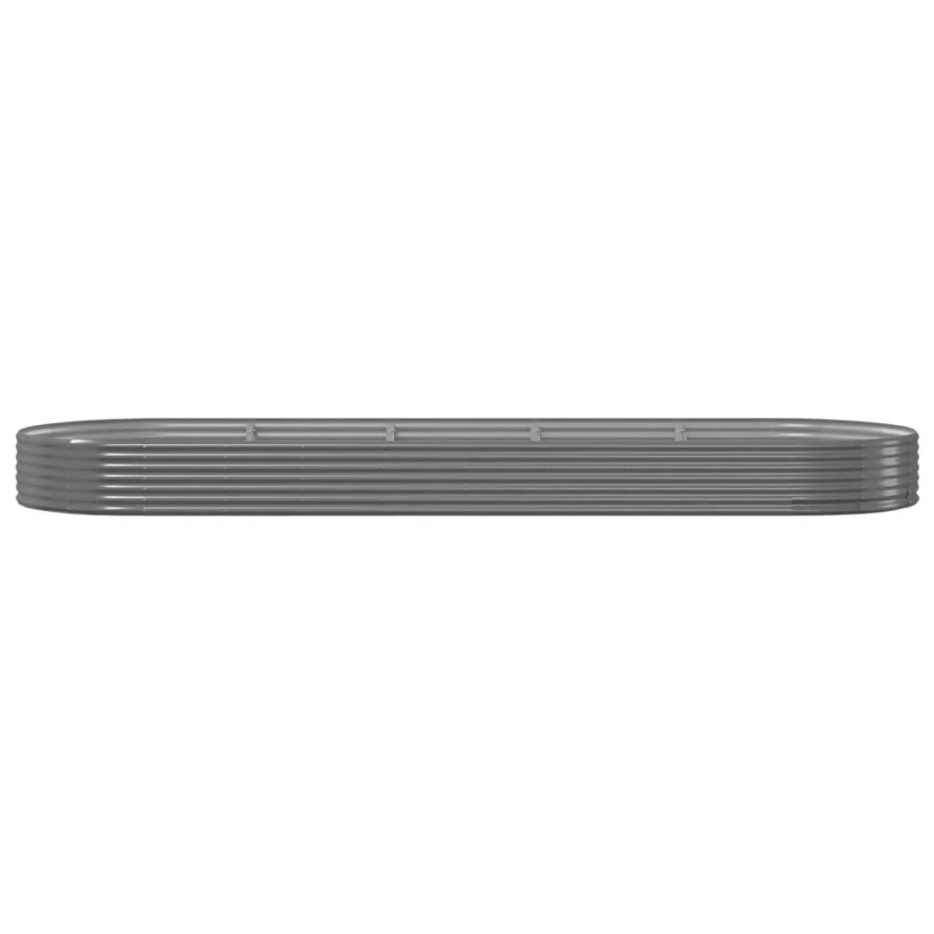 Garden Raised Bed Galvanised Steel 450x140x36 cm Grey