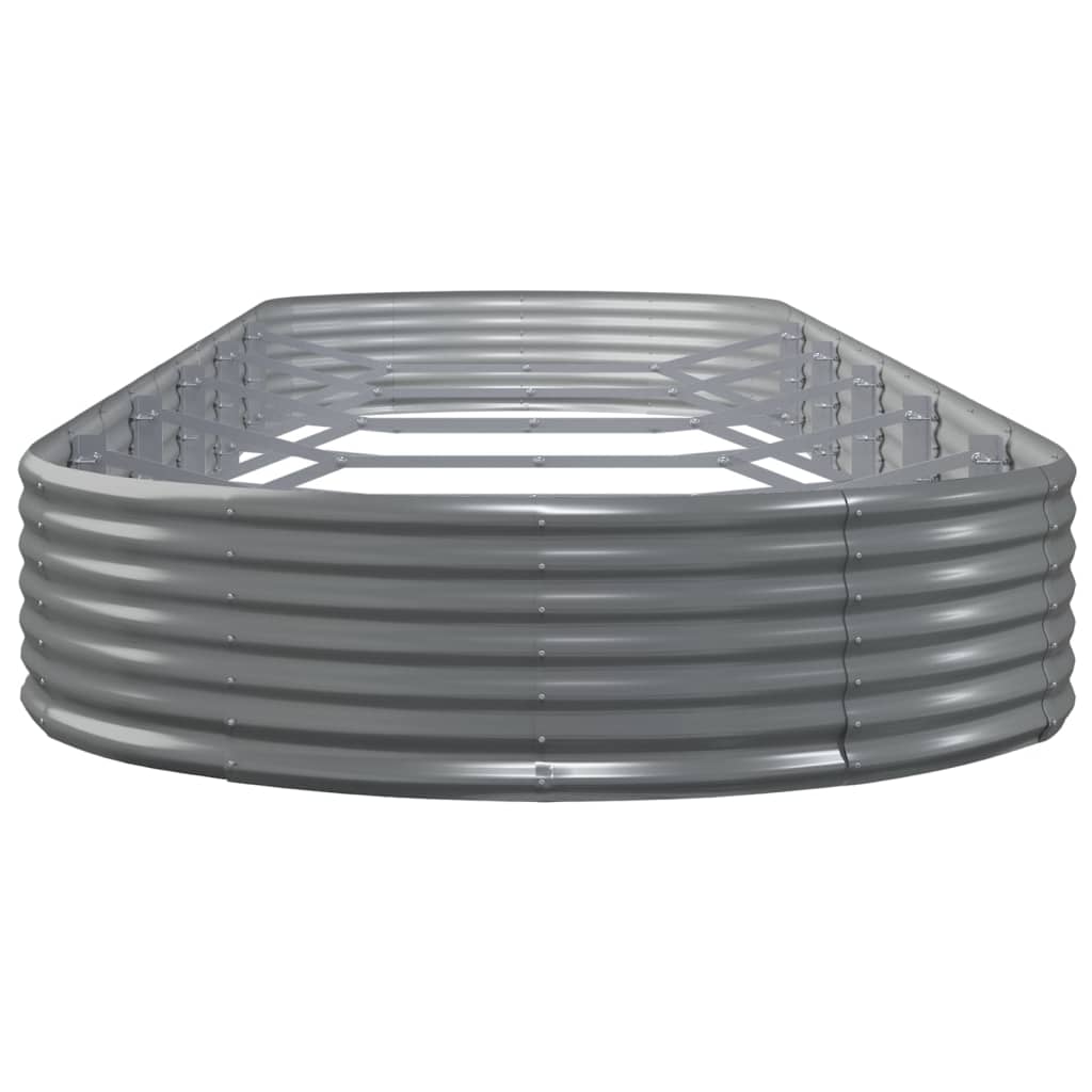 Garden Raised Bed Galvanised Steel 523x140x36 cm Grey