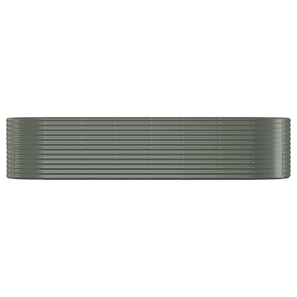 Garden Raised Bed Galvanised Steel 322x100x68 cm Grey