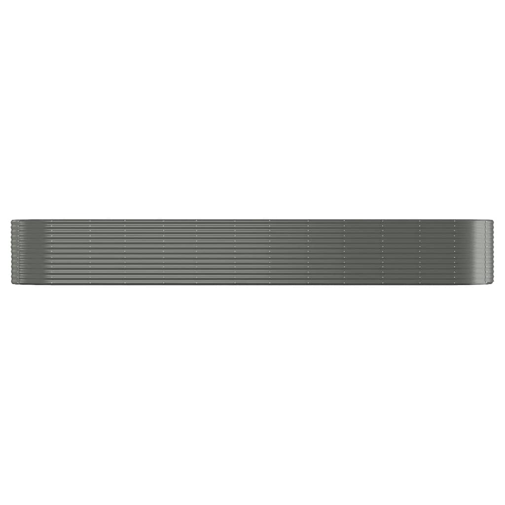 Garden Raised Bed Powder-Coated Steel 507x100x68 cm Grey