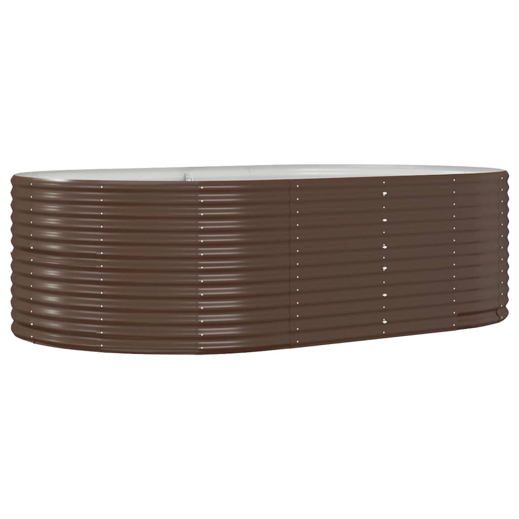 Garden Raised Bed Brown 212x140x68 cm Galvanised Steel