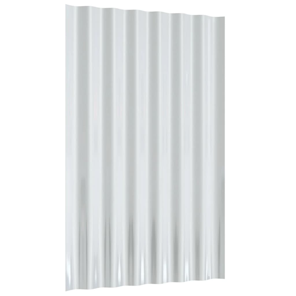 Roof Panels 36 pcs Galvanised Steel Grey 60x36 cm