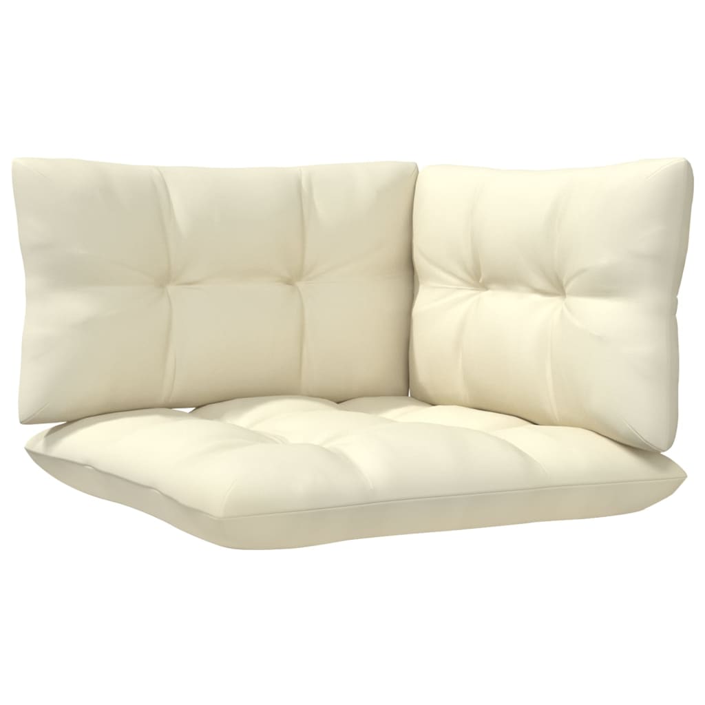 2-Seater Garden Sofa with Cream Cushions Solid Wood Pine