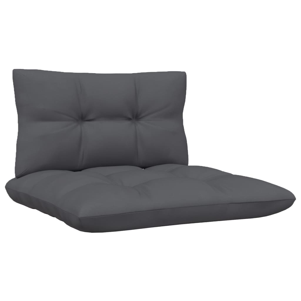 3-Seater Garden Sofa with Anthracite Cushions Solid Pinewood