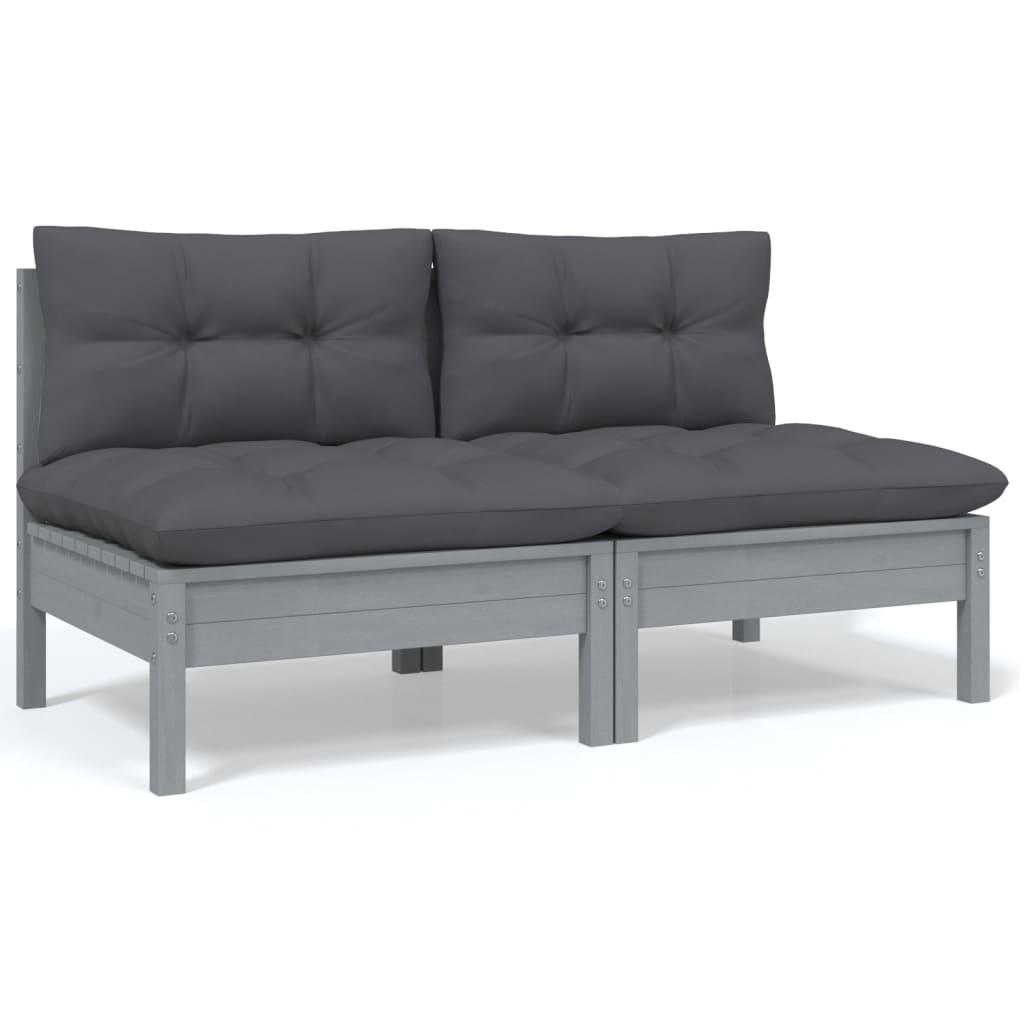 6 Piece Garden Lounge Set with Cushions Solid Pinewood