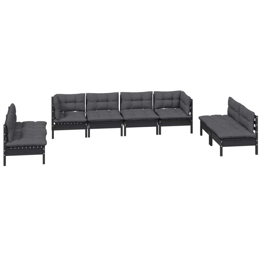 8 Piece Garden Lounge Set with Cushions Solid Pinewood