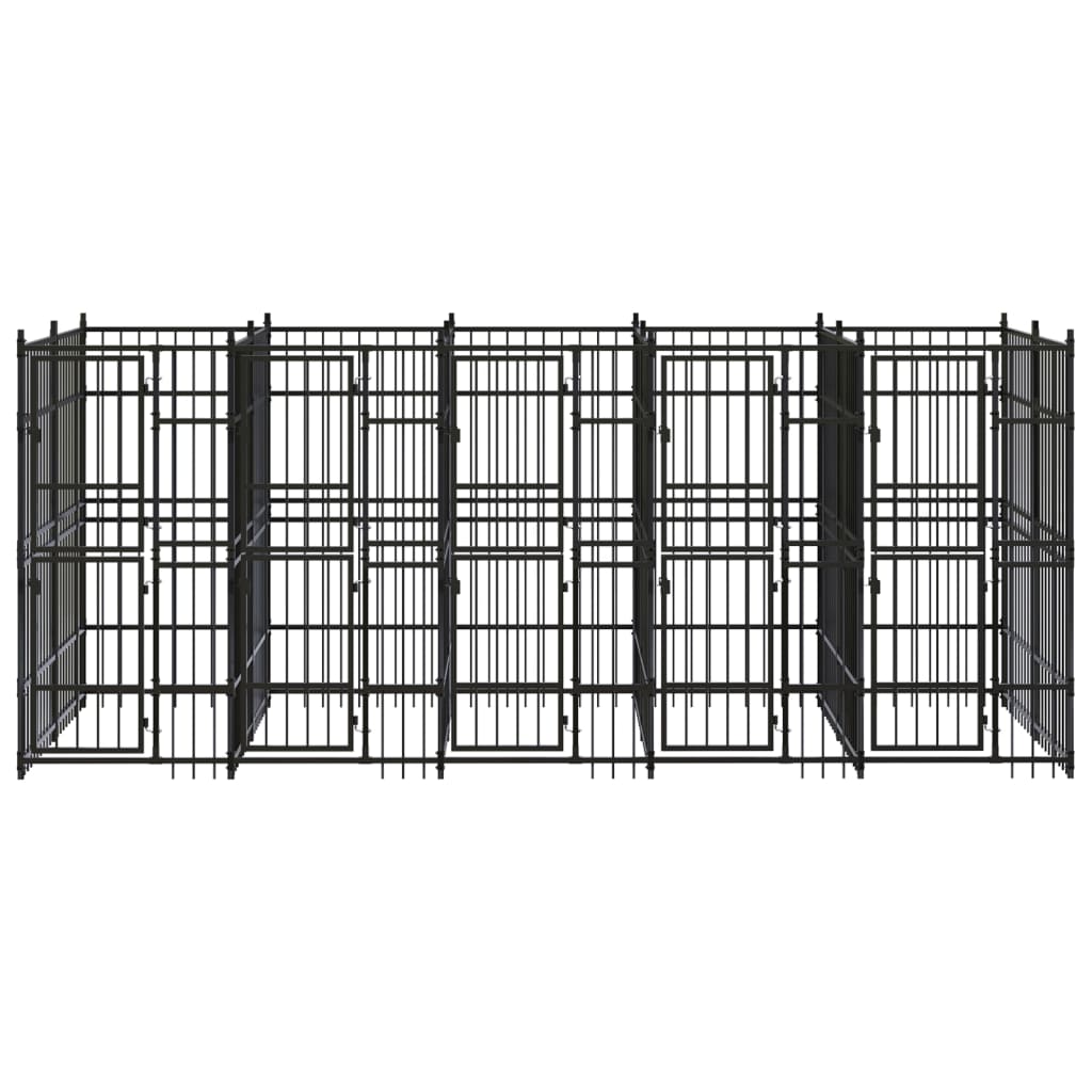 Outdoor Dog Kennel Steel 9.22 m²