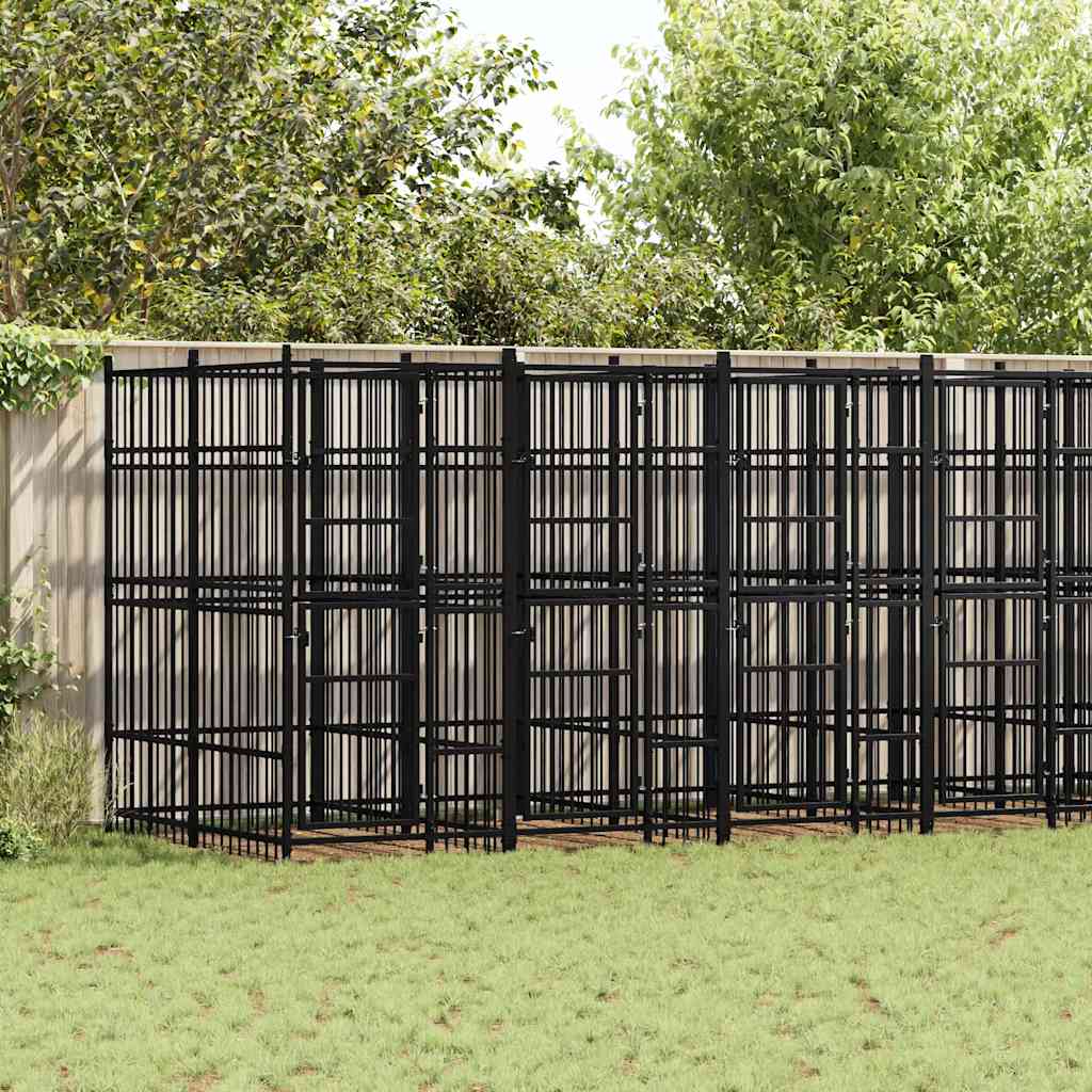 Outdoor Dog Kennel Steel 12.9 m?