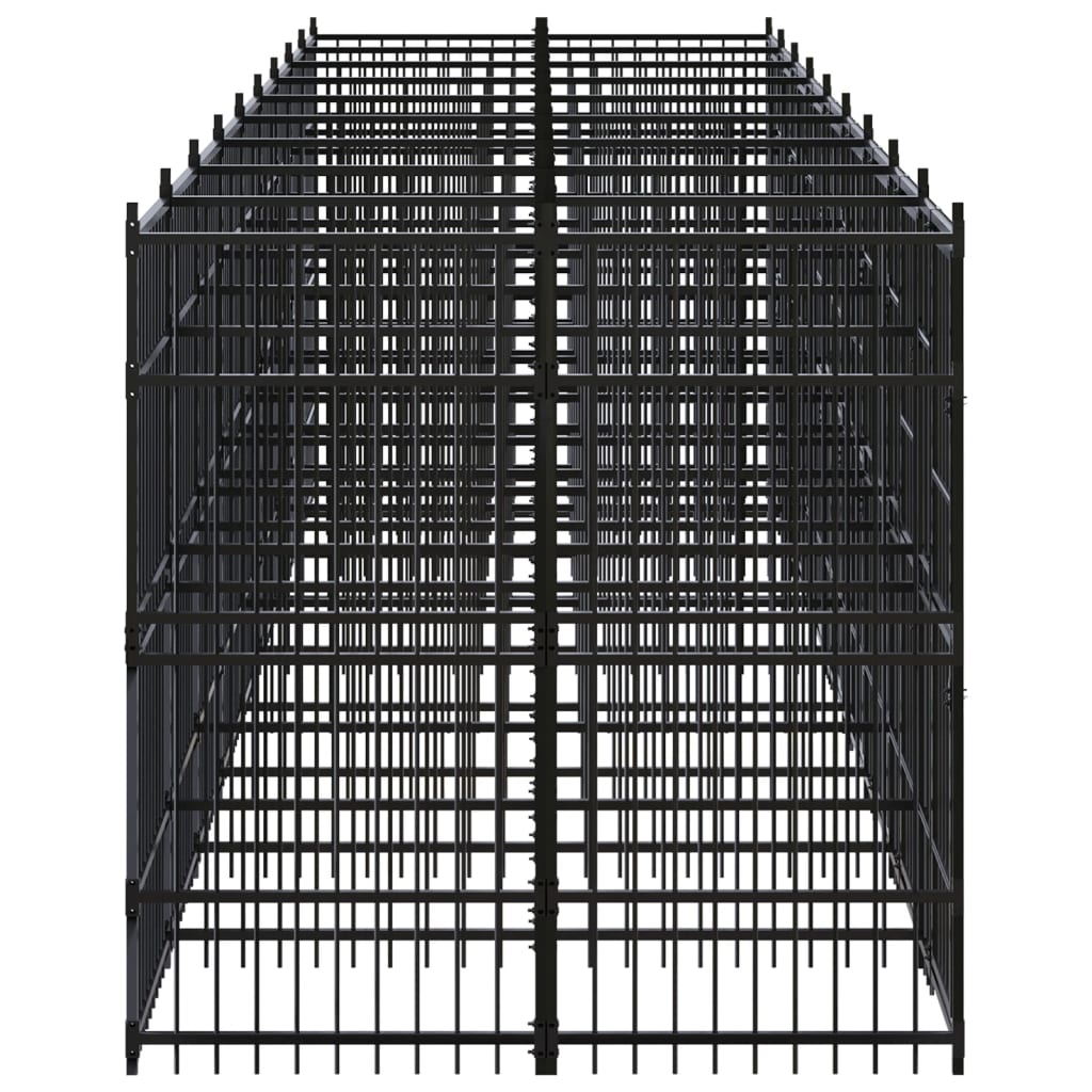 Outdoor Dog Kennel Steel 16.59 m²
