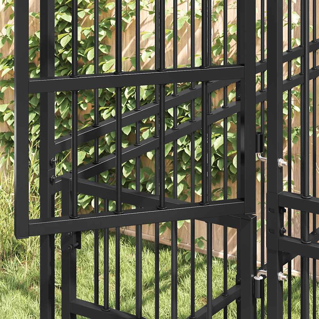 Outdoor Dog Kennel with Roof Steel 5.53 m?