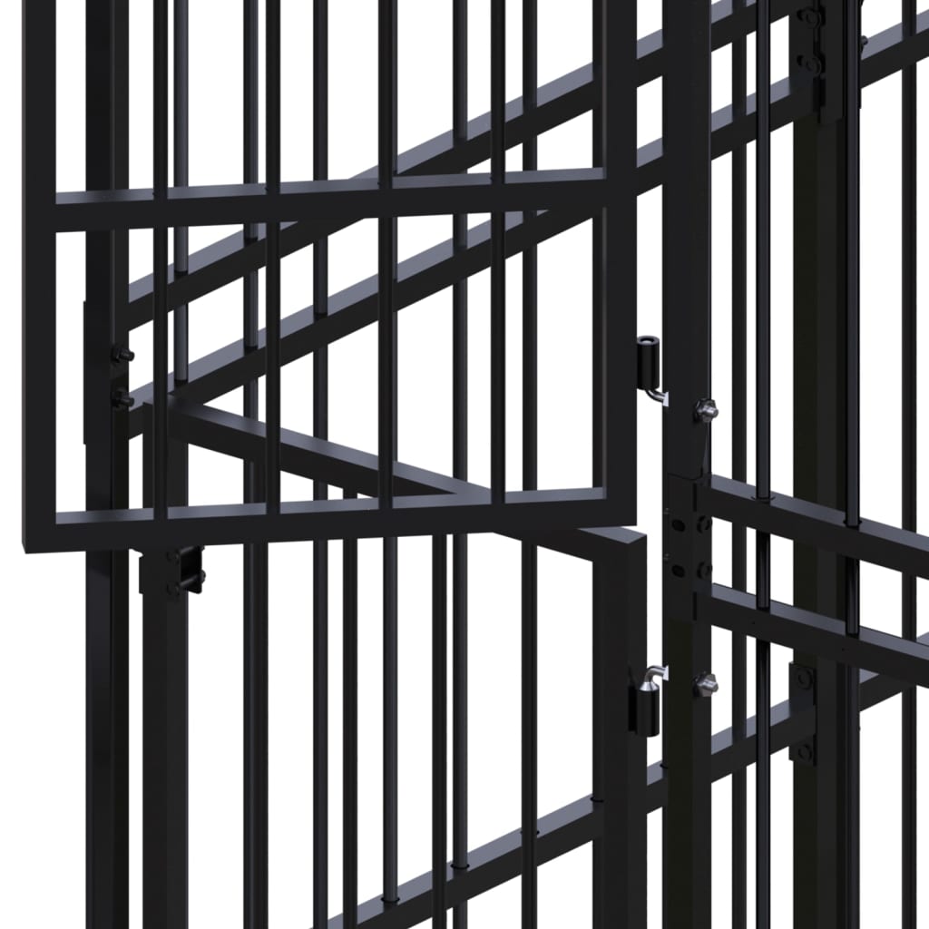 Outdoor Dog Kennel with Roof Steel 9,22 m²