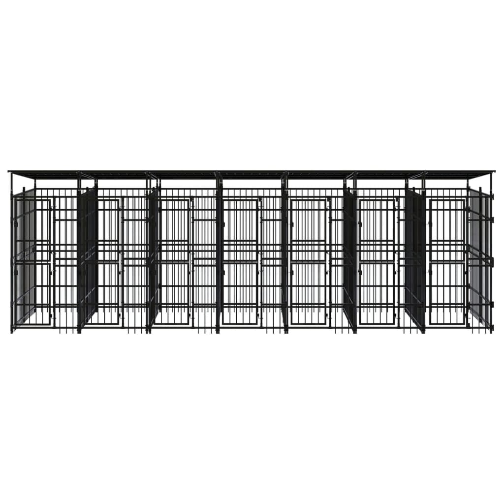Outdoor Dog Kennel with Roof Steel 12.9 m?