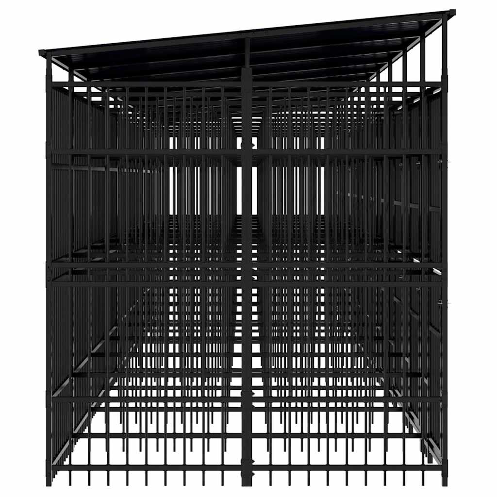Outdoor Dog Kennel with Roof Steel 18,43 m²