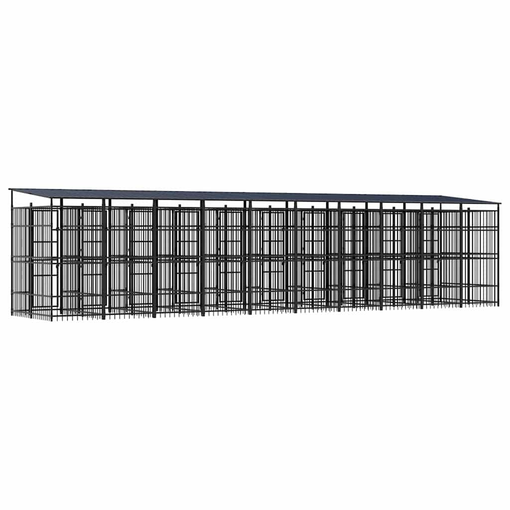 Outdoor Dog Kennel with Roof Steel 18,43 m²