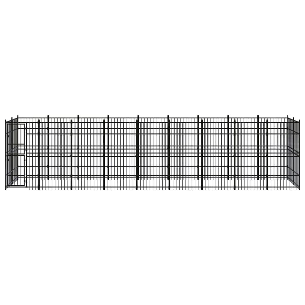 Outdoor Dog Kennel Steel 16.59 m²