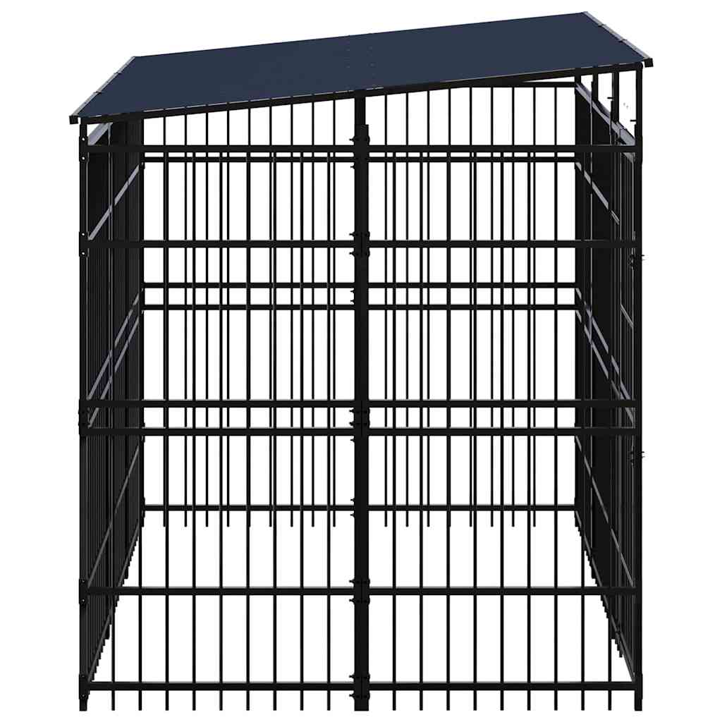 Outdoor Dog Kennel with Roof Steel 5,53 m²