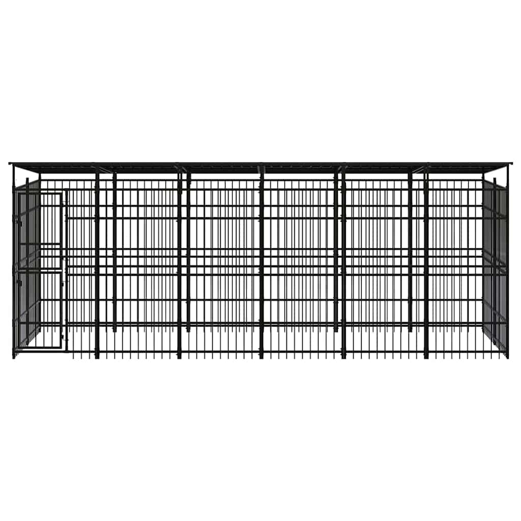 Outdoor Dog Kennel with Roof Steel 11,06 m²
