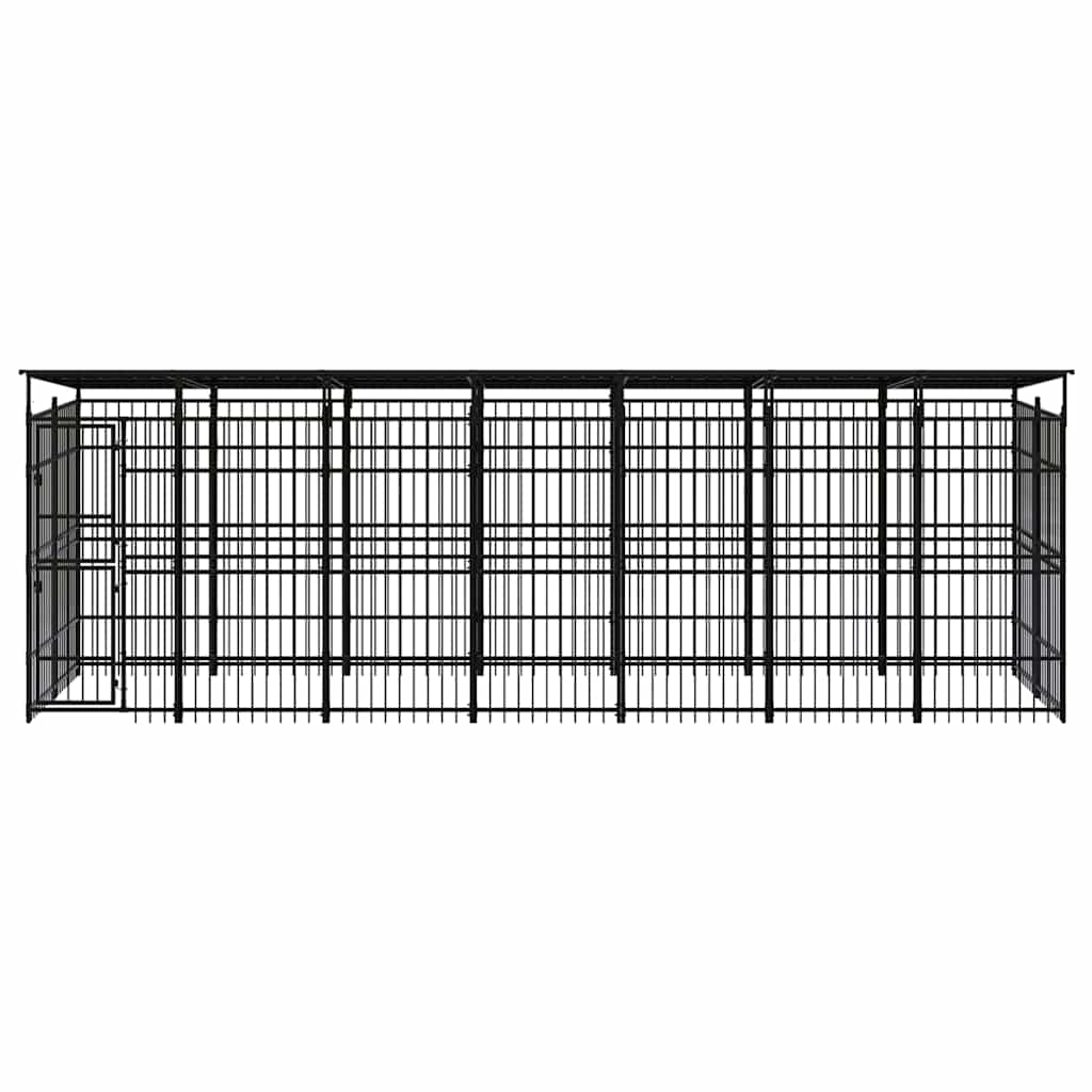 Outdoor Dog Kennel with Roof Steel 12,9 m²