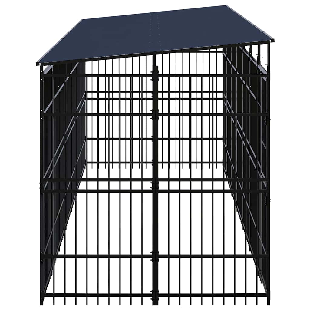 Outdoor Dog Kennel with Roof Steel 12,9 m²