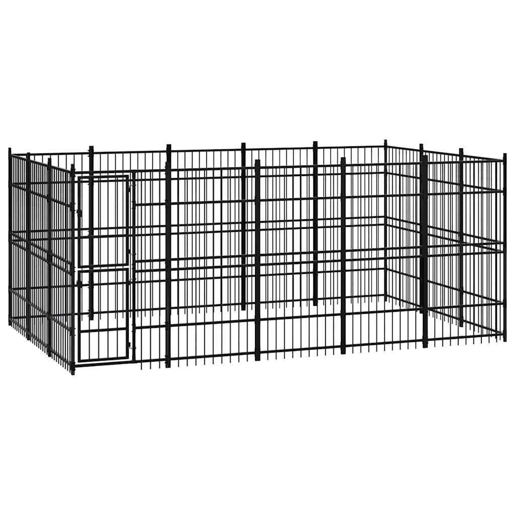 Outdoor Dog Kennel Steel 13,82 m²