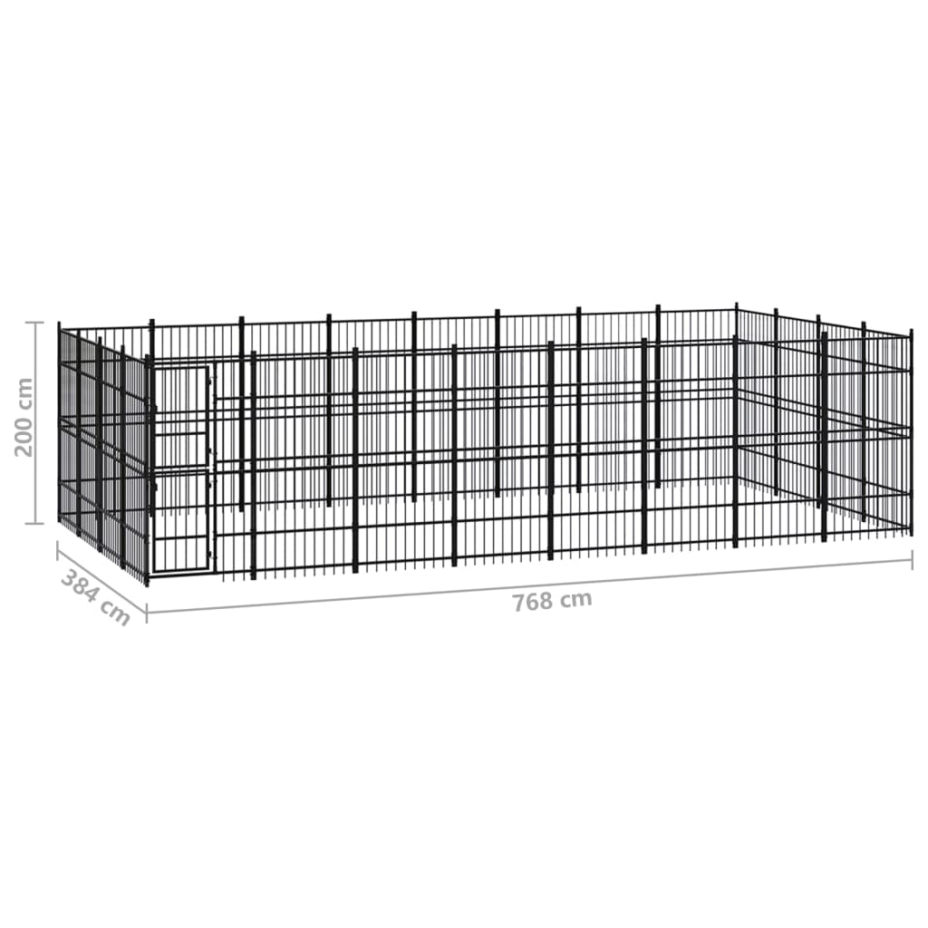 Outdoor Dog Kennel Steel 29.49 m²